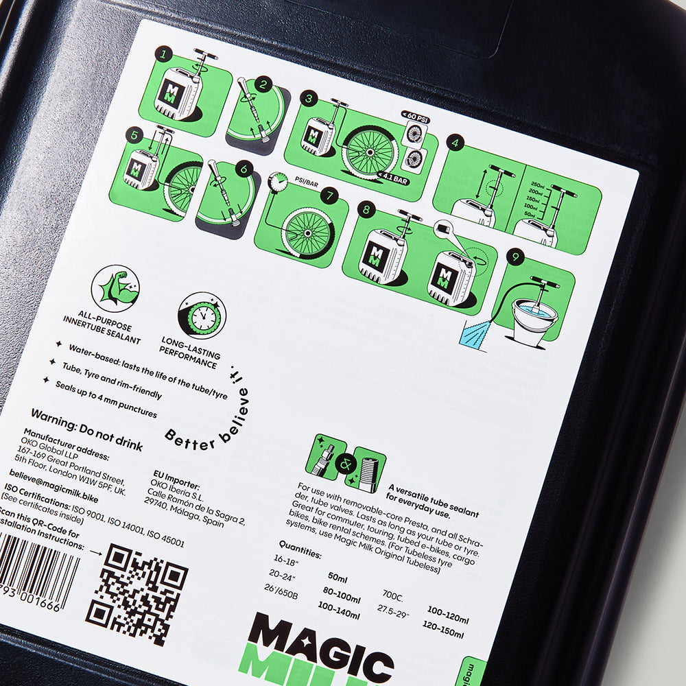 Magic Milk Innertube Original sealant — 20-litre workshop size for bike-share fleets and workshops