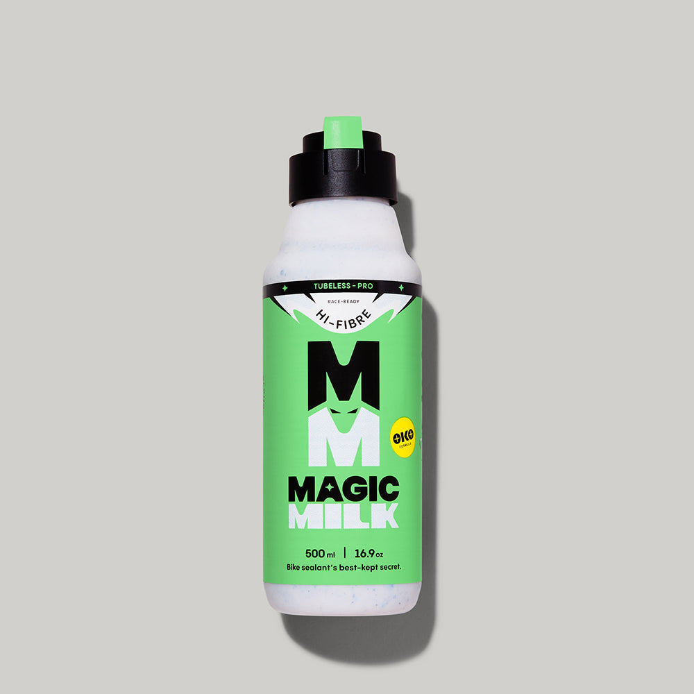 Magic Milk Tubeless-Pro Hi-Fibre sealant bottle — front view