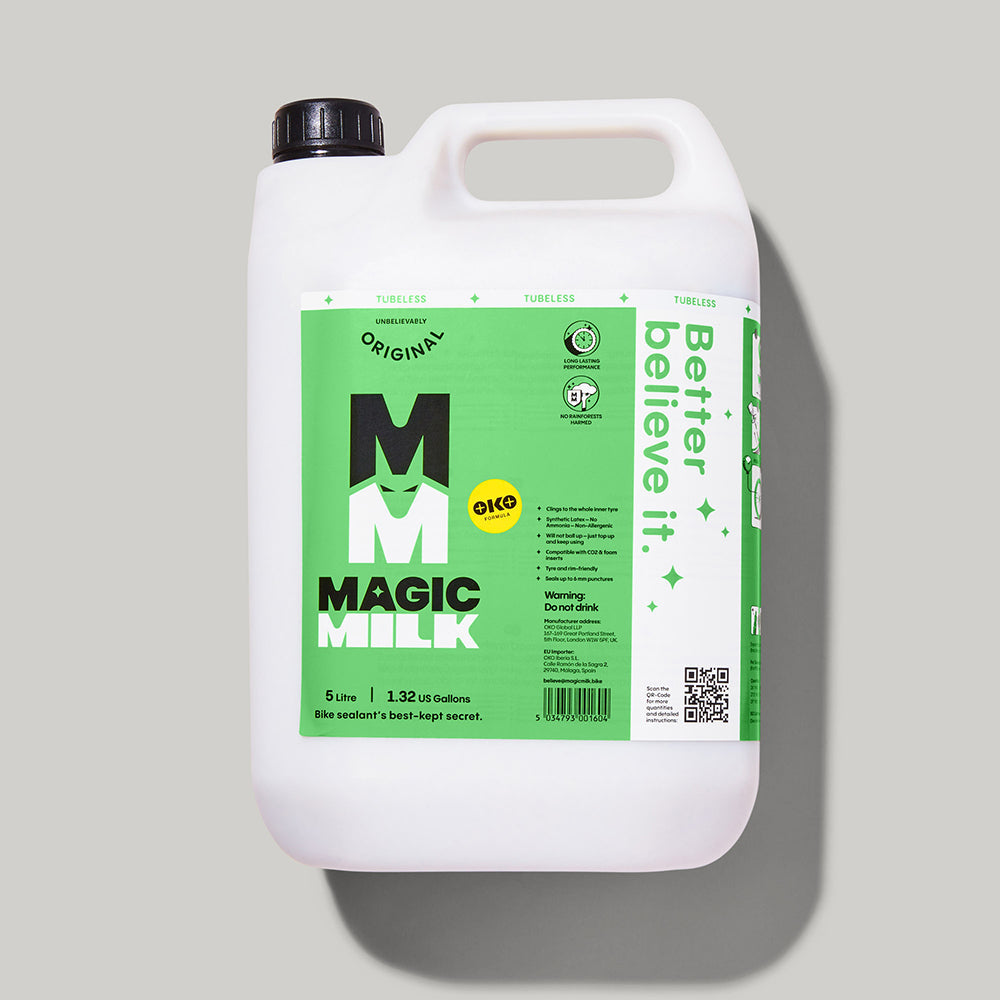 Magic Milk Tubeless Original sealant bottle — front view