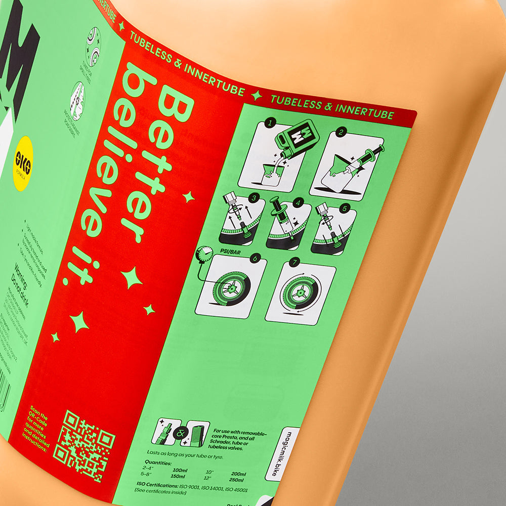 Magic Milk e-Scooter sealant bottle — back view