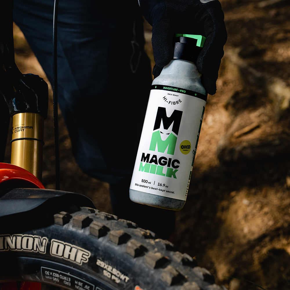 Magic Milk Innertube-Pro Hi-Fibre sealant in use — DH, enduro and MTB tube riding