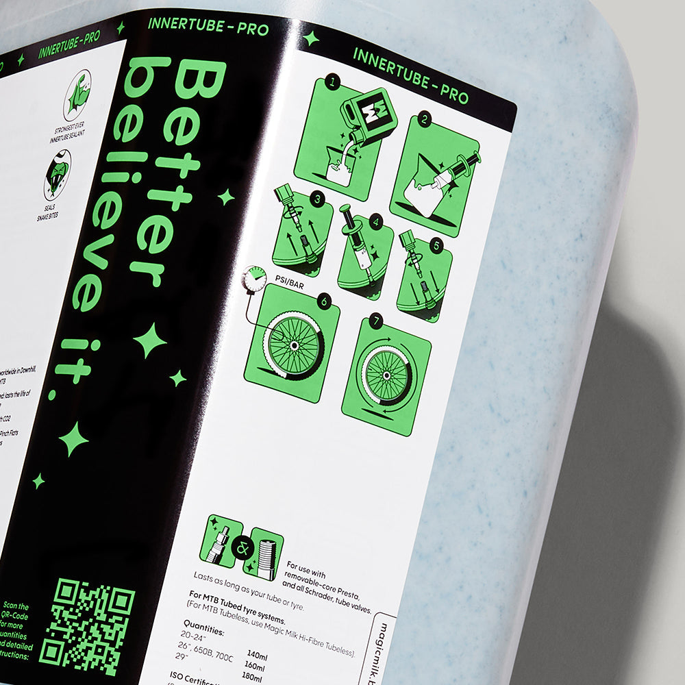 Magic Milk Innertube-Pro Hi-Fibre sealant bottle — back view